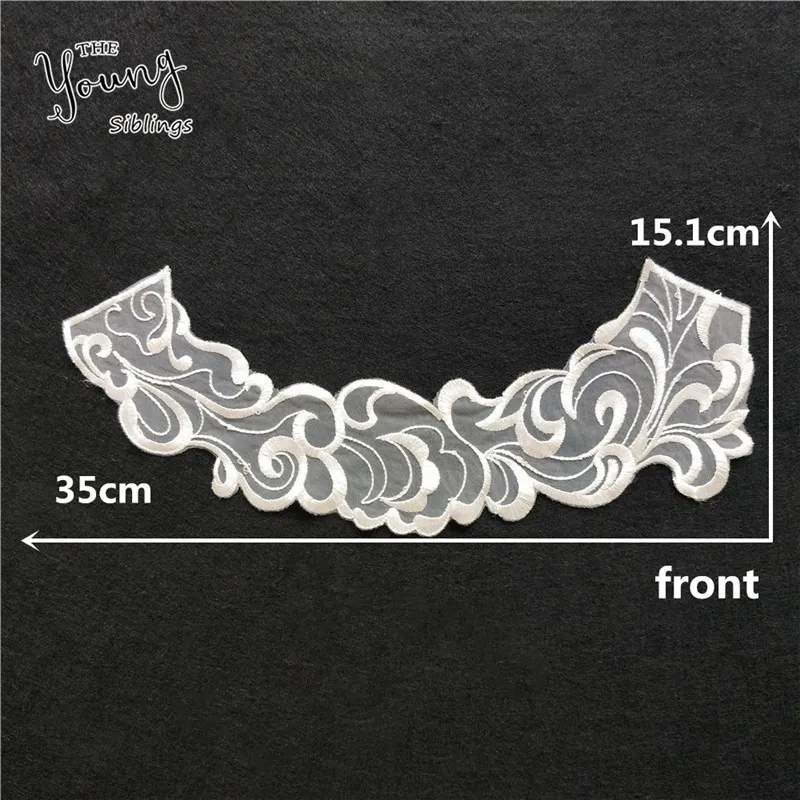 Кружевной вырез DIY Аппликация на одежду Тюль кружевная ткань вышивка воротник кружева ткани для шитья аксессуары спереди и сзади