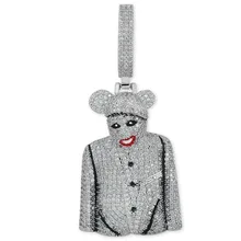 Клоун Кулон ожерелье Новое поступление Мода хип хоп ювелирные изделия микро проложить Циркон большой кулон мужское ожерелье