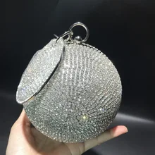 Di lusso Borse Del Progettista Delle Donne In Rilievo di Cristallo Sacchetto di Sera Delle Signore della Sfera Rotonda Da Polso Del Partito Da Sposa di Cerimonia Nuziale Della Borsa Della Borsa Per Le Donne 2019(China)