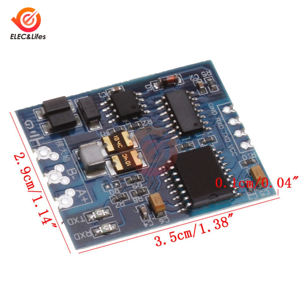 Промышленный Класс ttl к RS485 модуль RS485 ttl двусторонний преобразователь сигнала питания 3 в 5,5 В изолированный чип последовательный сигнал RXD TXD