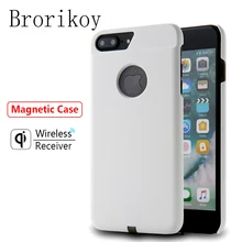 QI Беспроводное зарядное устройство приемник чехол для iPhone 6 7 Магнитный чехол для iPhone 6S/7 Plus Беспроводное зарядное устройство адаптер защитный чехол