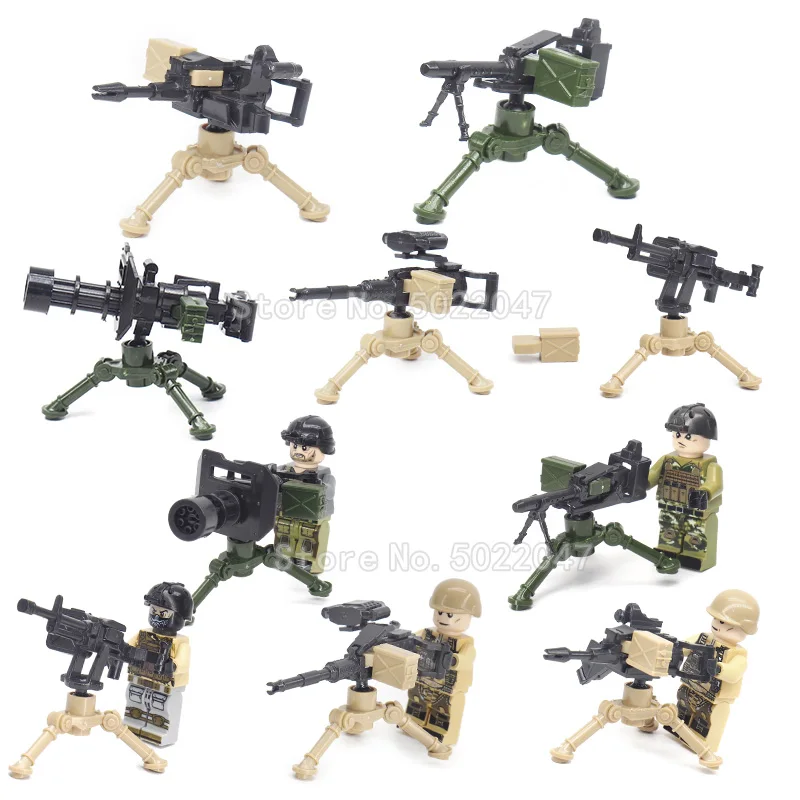 

Legoinglys Military Weapons Machine Gun World War 2 Building Blocks Army Figures Equipment Shooting Machine Gun Gift For Boy Toy