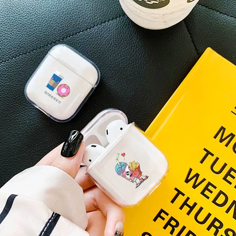 

Hard Cute Cartoon Food Donut Earphone Case For Apple Airpods Case Cover Transparent Clear Luxury Earphone Case For Airpods Cases