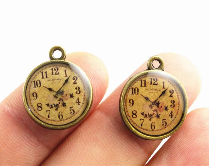 20x16 мм 8 шт. античные бронзовые часы с покрытием Подвески ручной работы: DIY для браслета necklace-R2-16