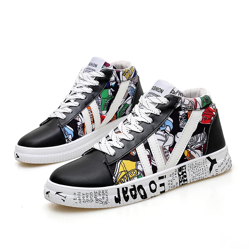 

Graffiti Canvas Men Casual Shoes Breathable Male Shoes Tenis Masculino Adulto Shoes Outdoor Shoes Lovers Sneakers Men Unisex 45