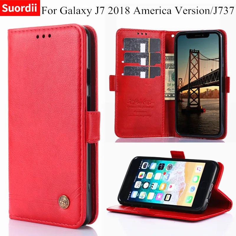 Чехол для samsung Galaxy J7 2018 Американская версия J737 мягкий кожаный чехол Fundas |
