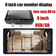 9 inch TFT LCD Car Monitor for VCD DVD Camera 2 channel video input reverse priority