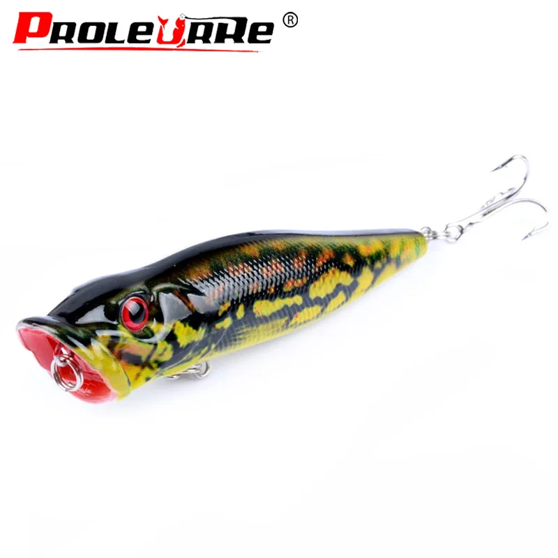 

1Pcs Popper Wobbler Fishing lure 90mm 12g floating crankbait With 6# hooks artificial bait poper pesca carp pike Fishing tackle