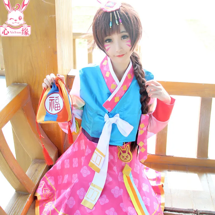 2017 популярная игра OW DVA новый летний костюм для косплея Hanbok полный комплект