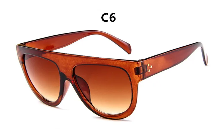 Модные женские солнцезащитные очки, роскошные брендовые дизайнерские Винтажные Солнцезащитные очки, большие очки с полной оправой, женские очки gafas - Цвет линз: C6