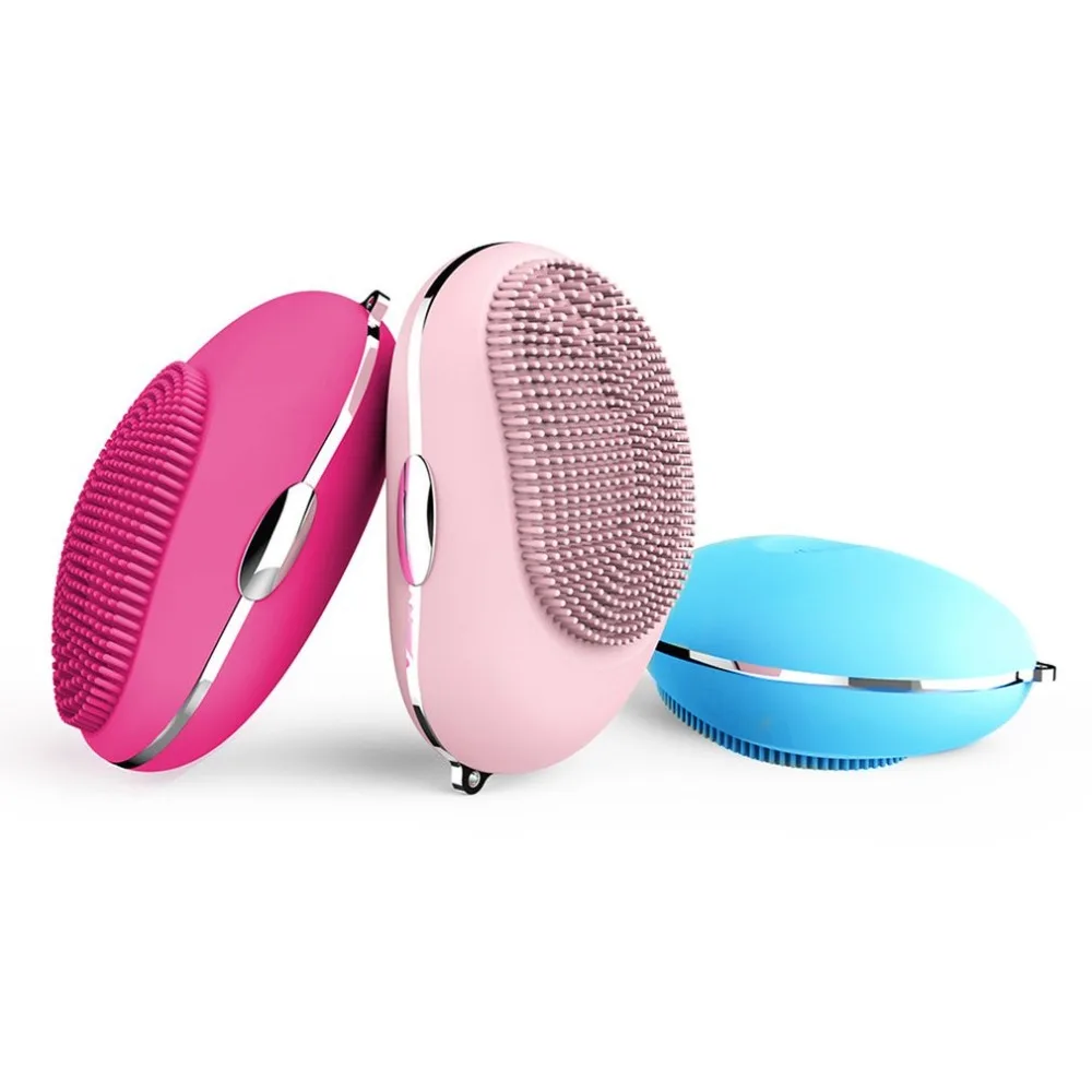 

Electric Charging Facial Cleansing Machine Waterproof Silicone Dirt Remover Ultrasonic Vibration Massage Skin Care