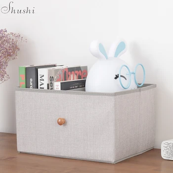 

Shushi home sundries storage box clothing fashionable linen foldable jewellary bra storage case multi-functional cabinet drawer