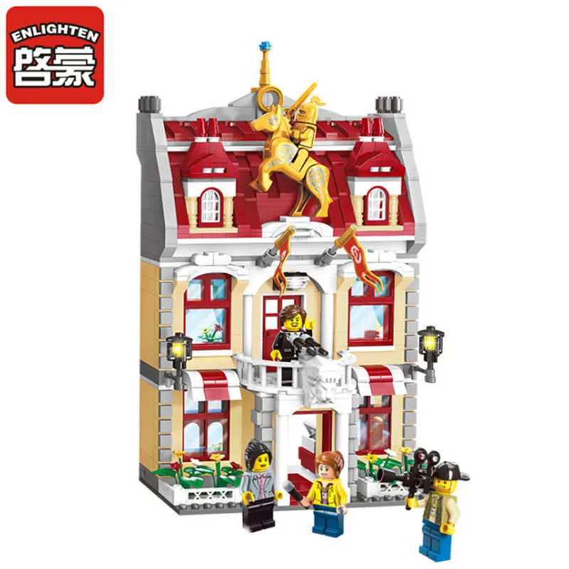 

ENLIGHTEN 742Pcs Legoings City Government Hall City Hall Building Blocks DIY Assembly Bricks Educational Toys for Children