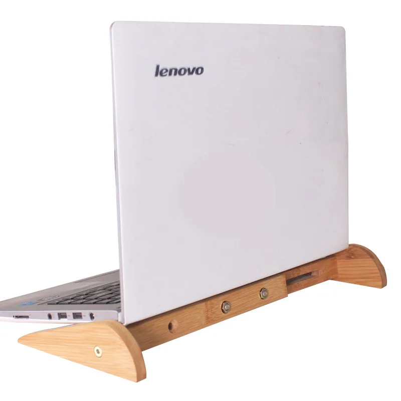 Vmonv Increased Height Cooling Bamboo Laptop PC Stand for Macbook Air Pro Retina Vertical Base Bracket for 15 Inch Notebook PC