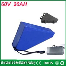 Triangle style ebike lithium battery 60v 20ah lithium ion bicycle 60v 1800welectric scooter battery for kit electric bike