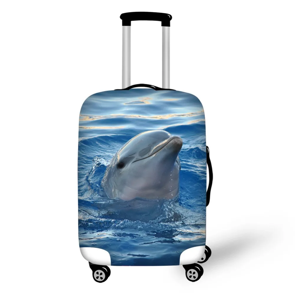 Ocean Dolphin Print travel accessories suitcase protective covers 18-30 inch elastic luggage dust cover case stretchable Ocean Dolphin Print travel accessories suitcase protective covers 18-30 inch elastic luggage dust cover case stretchable