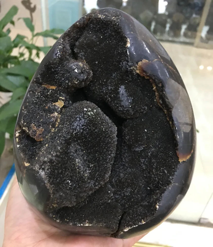 

2pcs Natural septarian FOSSIL CRYSTAL SPHERE