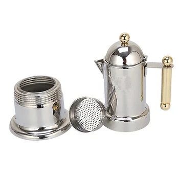 

Moka Pot Coffee Maker Stovetop Espresso Maker Italian Design For Best Espresso Coffee, Stainless Steel, Easy To Use And Clean