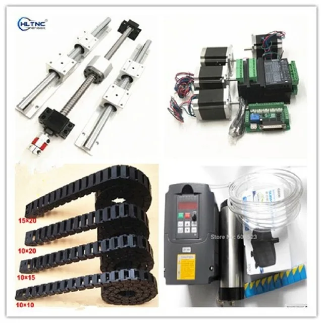 

linear rail SBR16- L600/1200/1200mm+SFU1605 ballscrew+57HS5630A4 stepper motor+1.5kw er11 water cooled spindle+15*20 drag chain