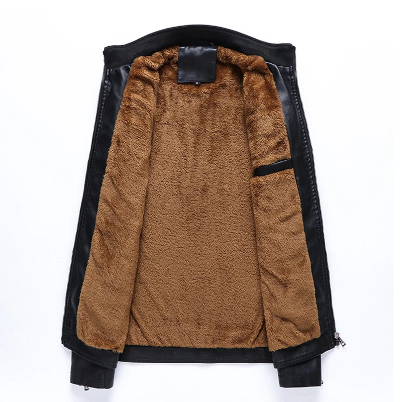 6xl Veste Qualité coffee Chaud De 2018 En Haute Marque 5xl Épaississent Plus Jaqueta Couro Black Casual Hiver Masculina Cuir Hommes La Taille ARL534j