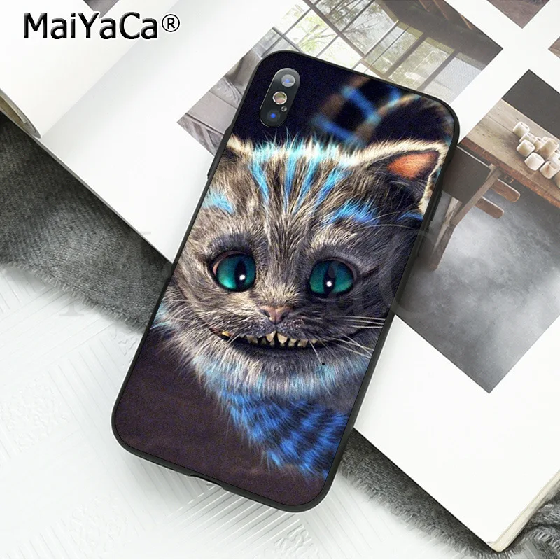 MaiYaCa милые чехол для телефона чехол задняя крышка Капа Алиса в стране чудес Чеширский кот для iPhone 8 7 6 6 S плюс 5 5S SE XR X XS MAX
