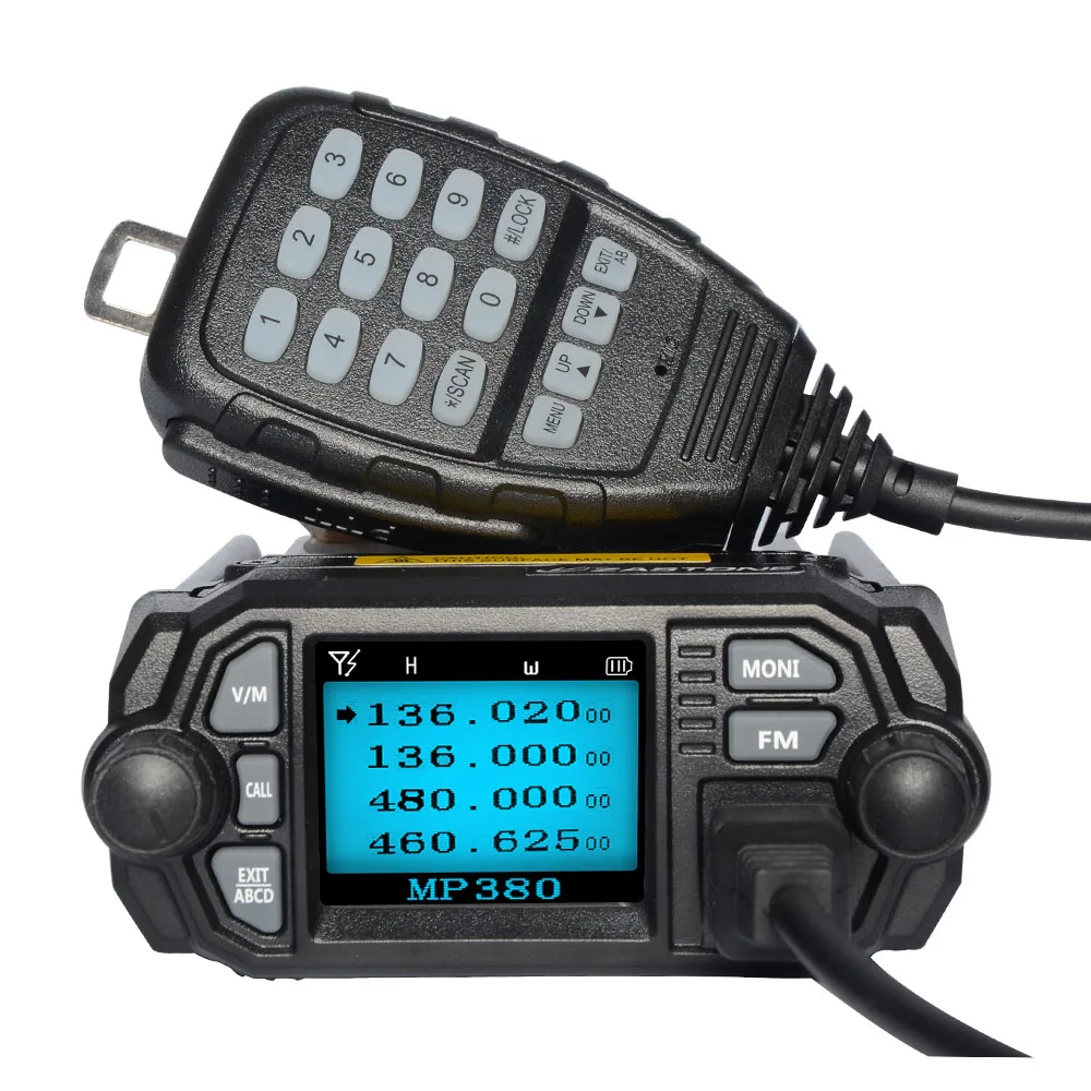 Портативная рация Zaston MP380 VHF 136-174MHz UHF 400-480MHz Двухдиапазонная Мобильная радиостанция, Дальняя дальность, автомобильная Мобильная радиостанция, приемопередатчик