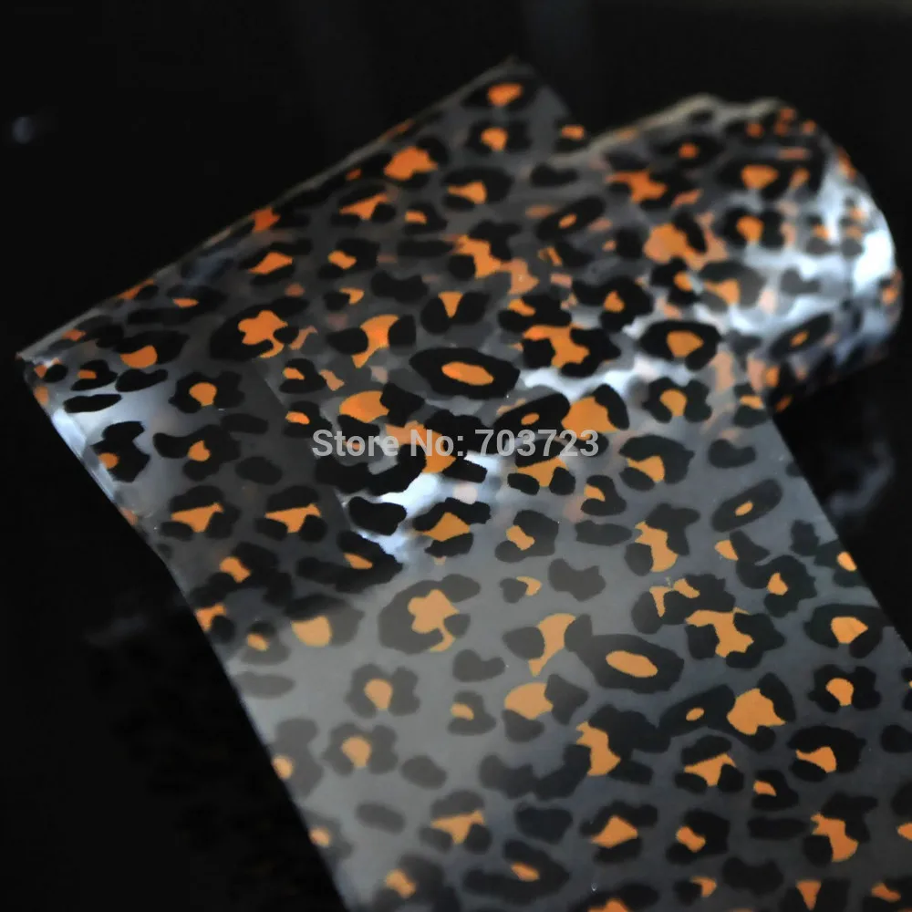 

Wholesale Roll Clear Orange Leopard Lady Nail Art Glue Transfer Foil Tips Decor Sticker GL11