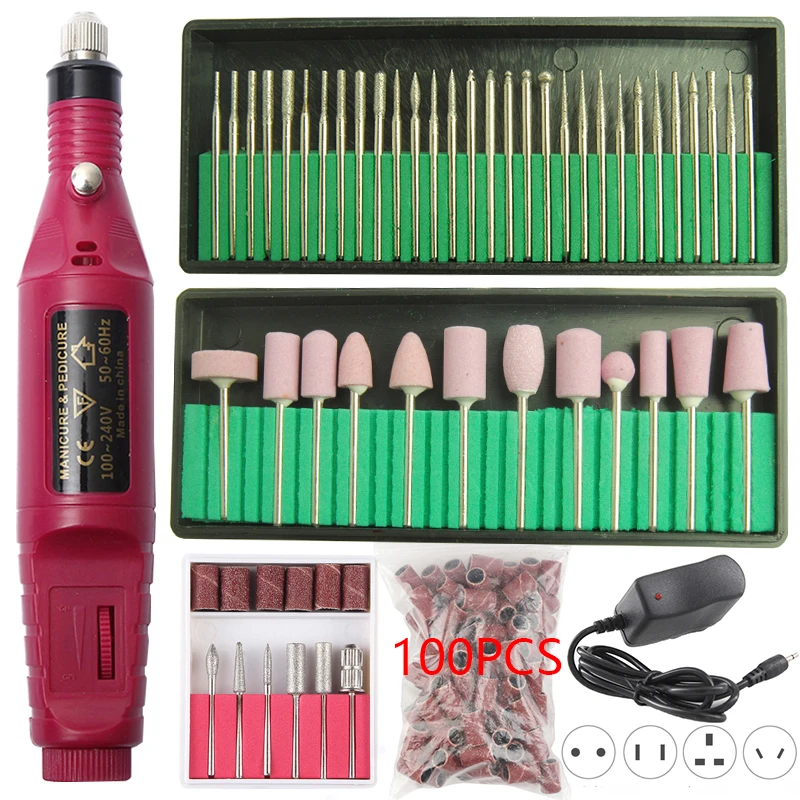 

1 Set Professional Electric Nail Drill Machine Kit Manicure Machine Nail Art Pen Pedicure Nail File Nail Art Tools Drill Bits
