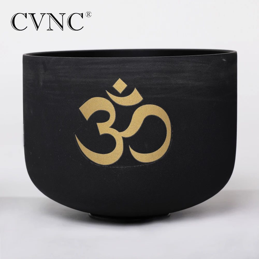

CVNC 12" Note C/D/E/F/G/A/B Black Colored Chakra Quartz Crystal Singing Bowl