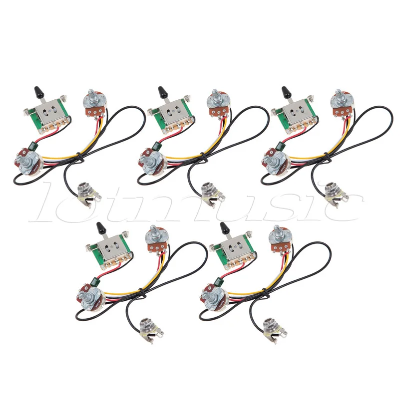 5Sets Two Pickup Guitar Wiring Harness,3 Way Blade Switch ...