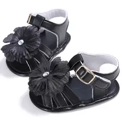 Младенческой малыш дети девушка резиновые Цветок Hook & Loop принцесса мужские кожаные сандалии повседневное мягкая подошва обувь для малышей