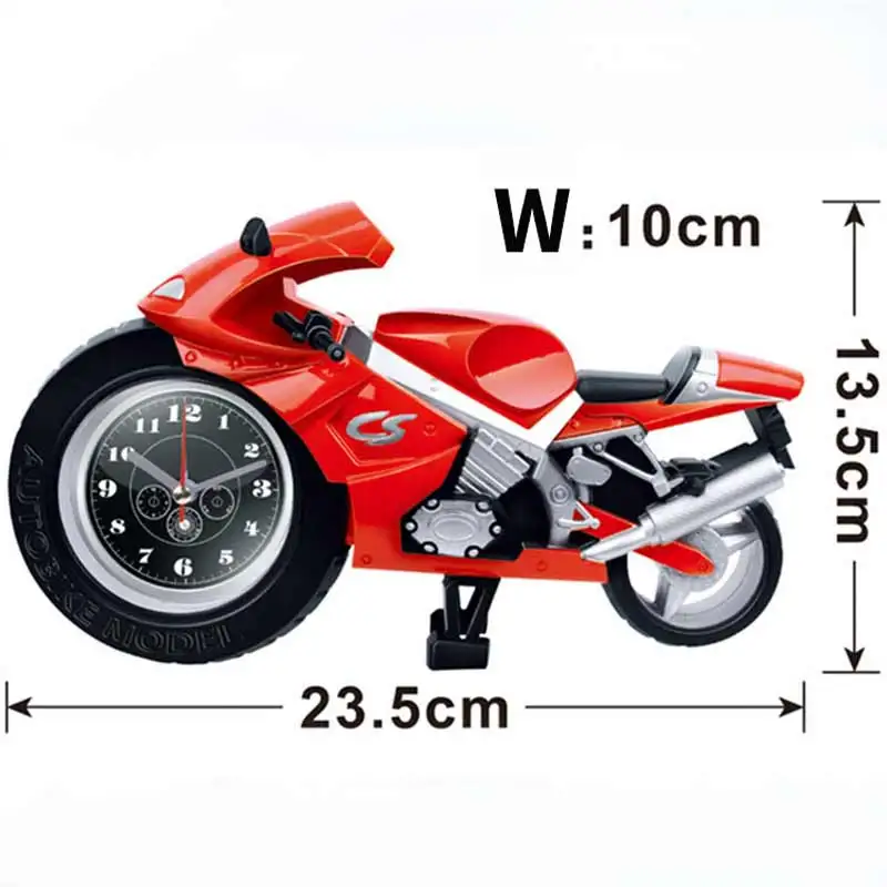 Yingelon Clocks Desk Family Decoration Alarm Clock Classic Motorcycle Mute Snooze Bedroom Action Figure New Toys For Children (2)