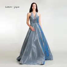 Lemon joyce элегантные платья для выпускного вечера сексуальные с v-образным вырезом без спинки простые А-образные блестящие вечерние платья robe de soiree