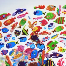 1 Sheet cartoon fish Diary Decoration Kids Stickers 3D PET bubble stickers Gift Children Toys CC