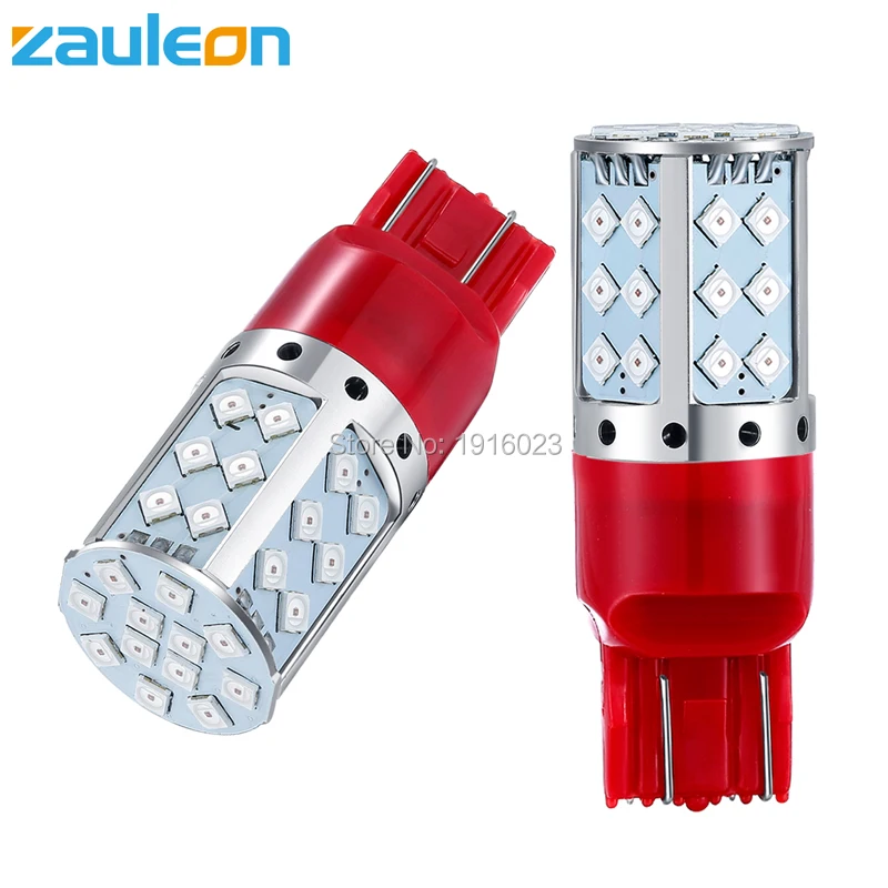 Zauleon 2pcs T20 7443 W21/5 W 7440 W21W красный светодиодный задний фонарь, задний фонарь, лампа для замены автомобиля