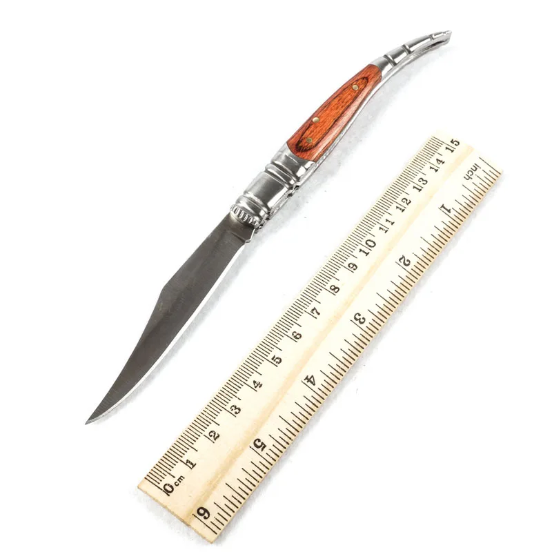 

Folding Knife Wood Handle Outdoor Survival Tactical Camping Knives for Home Gift