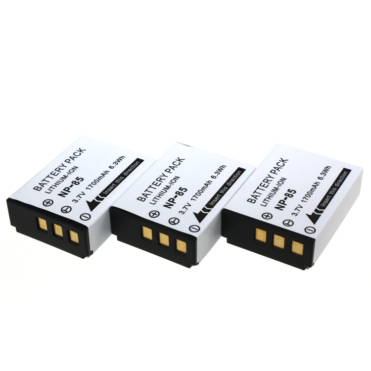 New 3.7V 3pcs Battery NP 85 NP 85 Rechargeable Camera Battery For
