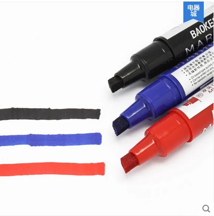 12 шт/лот Премиум двухсторонний пишущий экологичный маркер ручка высокого качества постоянный Водонепроницаемый 3 цвета вариант Baoke MP-210