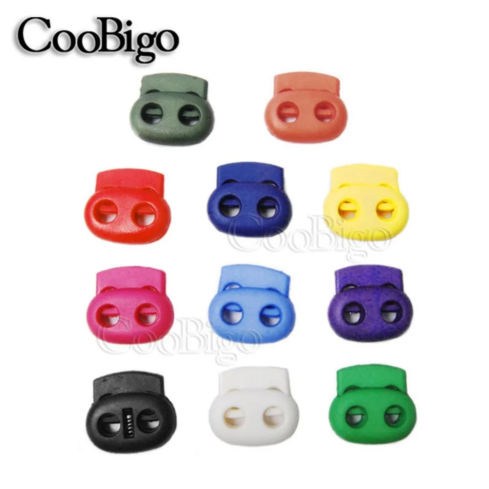 

10pcs Mixed Colorful 5mm Hole Plastic Stopper Cord Lock Bean Toggle Clip Apparel Shoelace Sportswear Accessories