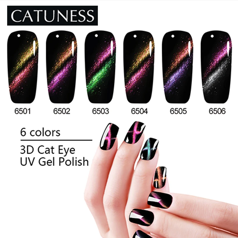 

CATUNESS 8ml Colorsful Cat Eye Gel Nail Polish Semi Permanent Magnetic Red Cat Eye Line Beauty Gel Nail Varnish Lacquer Soak