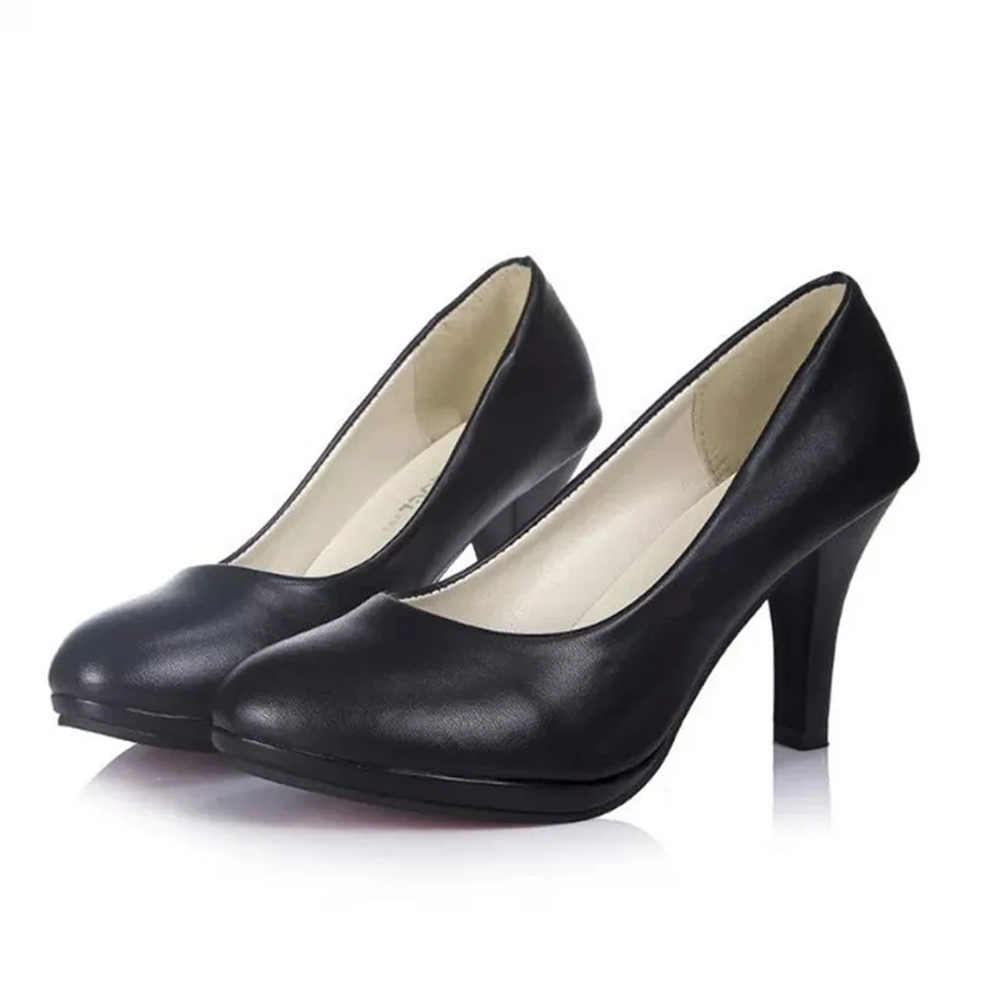 

Female Solid High Heels Multi-colors Office Career Pointed Toe Thin Heels PU Leather Slip-on Plain Fashion Style Good Looking