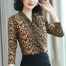 Коричневые Highstreet офисные женские облегающие пуловеры с v-образным вырезом и леопардовым принтом, футболка с длинными рукавами, осенняя повседневная женская футболка, топ