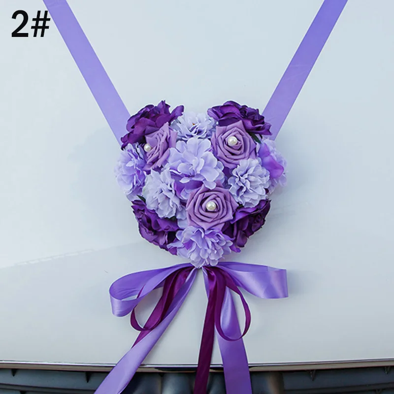 Свадебные Автомобильные украшения, искусственные цветы, лента с бантом, свадебные украшения, товары для дома, LBShipping - Цвет: 6