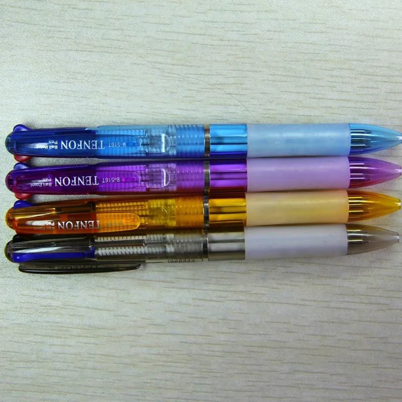 4 штуки в партии 3 вида цветов ссылку в 1 Нажмите Шариковая Ручка 0.7 мм классические офисные и школьные принадлежности ручки канцелярские