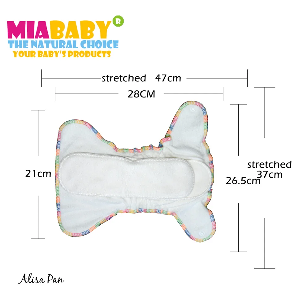 Miababy новорожденный бамбуковый велюр приспособленный подгузник, Натуральный Бамбуковый приспособленный подгузник, AI2 NB бамбуковый подгузник, подходит для ребенка от 2,8 до 5 кг