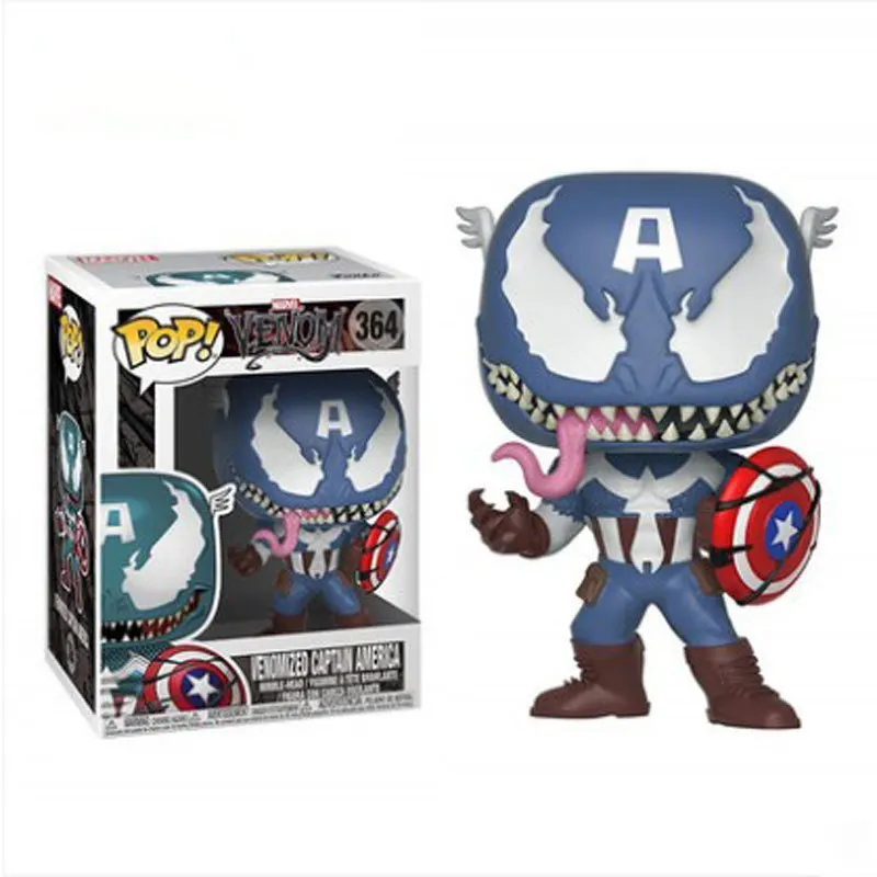 FUNKO POP Мстители: Endgame Venom Carnage Venomized Hulk Железный человек Капитан Америка Фигурки игрушки для детей Рождественский подарок - Цвет: with box