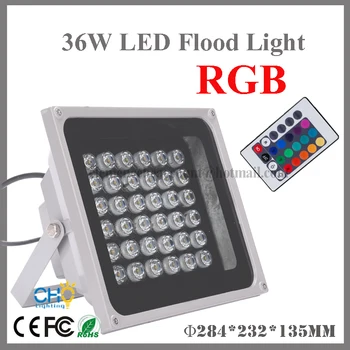 

Led RGB Floodlights with Remote Controller 36W Flood Lighting IP67 Outdoor Reflector 220V Spotlights Spot Garden