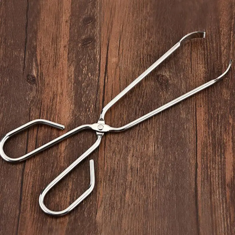 

25*4cm Silver Buffet BBQ Clip Stainless Steel Food Tongs Cooking Salad Kitchen Scissors Ergonomic Design BBQ Tools
