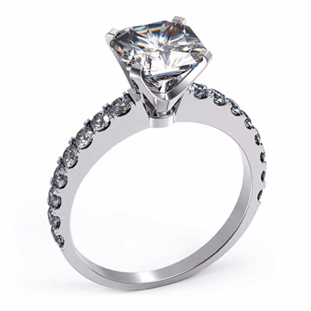 

Brand Quality Tested Moissanite Diamond Ring Semi Mount 18K Gold 1CT Cushion Moissanite Cushion Engagement Ring White Gold AU750