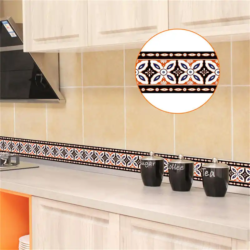 10x1000cm Waist Line Wall Tiles Stickers Self Adhesive Kitchen